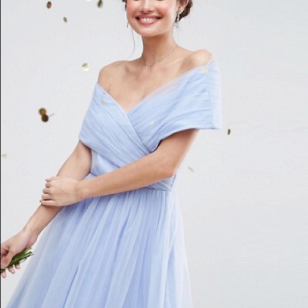 baby blue tulle prom dress - Picture 2 of 6